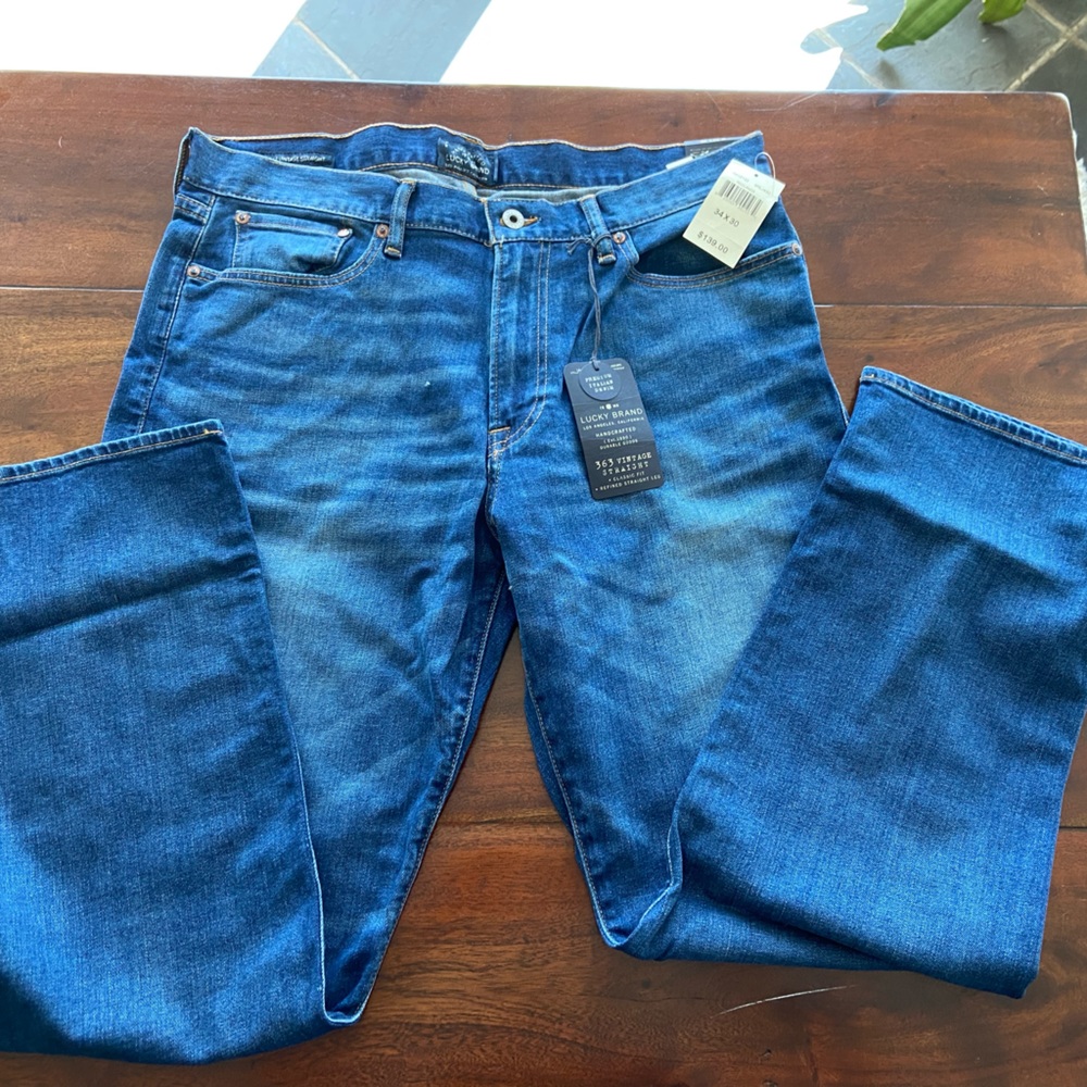 NWT Lucky Brand 363 Vintage Straight Jeans in Redlands 34/30